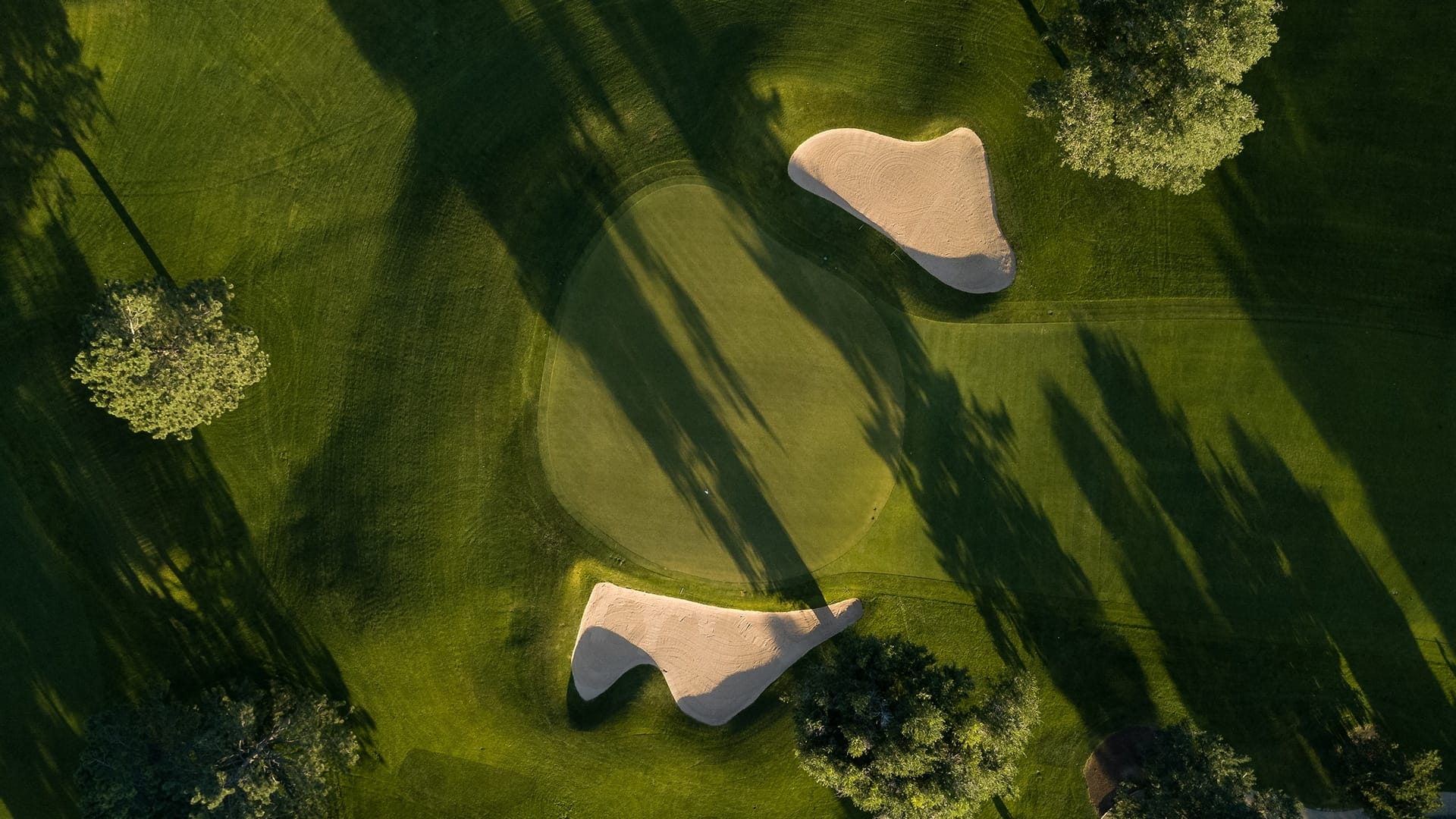 Aerial view of a golf course